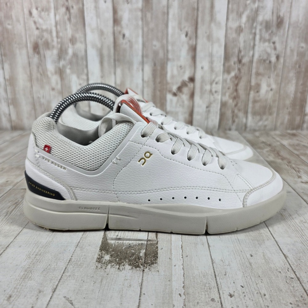 On Running The Roger Clubhouse White Orange Women 8 Sneakers 48.99154
